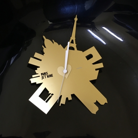 Nástěnné hodiny Paris je t´aime zlaté - skladem, Empola