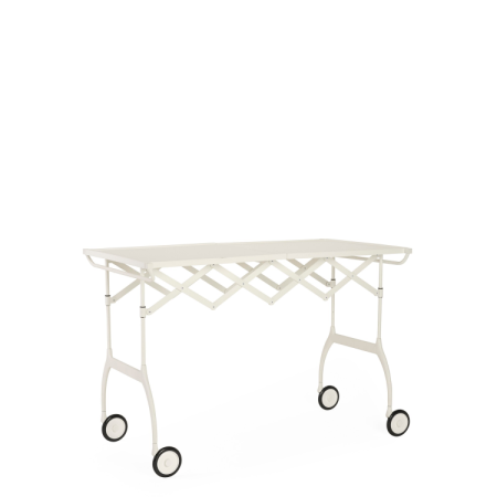 Pojízdný stolek Battista bílý, Kartell