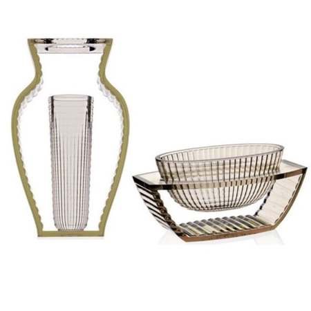 Set 2 váz I Shine, U Shine transparentní zelená, Kartell