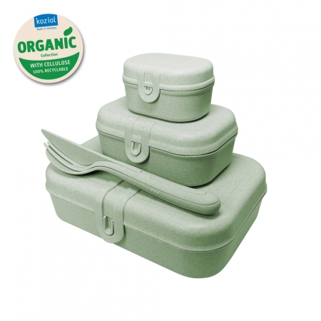 Praktický svačinový box Pascal ready organická zelená, Koziol