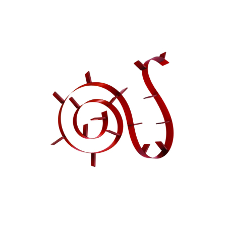 Závěsná police Bookworm červená, Kartell